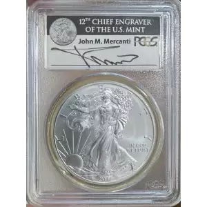 2011-(W) American Silver Eagle PCGS MS69 John Mercanti Signed (2)