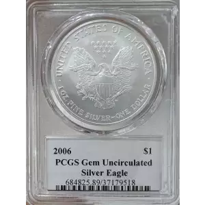 2006 $1 Silver Eagle Mercanti Flag Signature