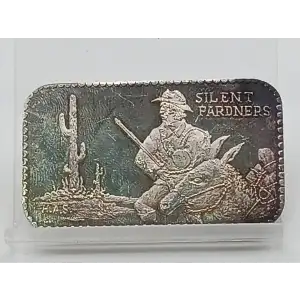 1973 Silent Pardners 1 oz Silver Bar VINTAGE TONED