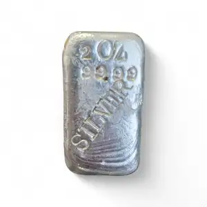 2oz Rustic Silver Bar 99.99 Pure | Unknown Manufacturer