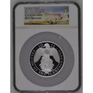 2019 10oz Falcon of the Plantagenet One of First 50 Struck The Queen's Beasts ULTRA CAMEO (2)