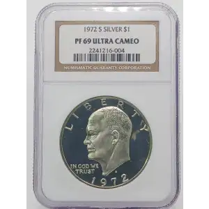 1972-S Ike Dollar Silver NGC PF69 Ultra Cameo (Exceptional Cameo) (3)