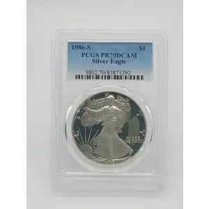 1986-S American Silver Eagle PCGS PR70 DCAM (2)