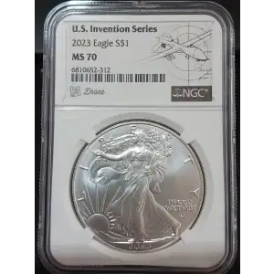 2023 Silver Eagle NGC MS-70 Eagle Landing T-2 Drone U.S. Invention Series (2)