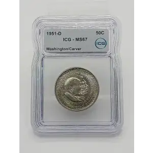 Classic Commemorative Silver---Carver/Washington Commemorative 1951-1954-Silver- 0.5 Dollar (8)