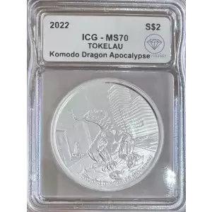 2022 Silver Tokelau Komodo Dragon A.I Apocalypse ICG MS70 IDC Verified