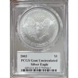 2003 $1 Silver Eagle Mercanti Flag Signature (2)