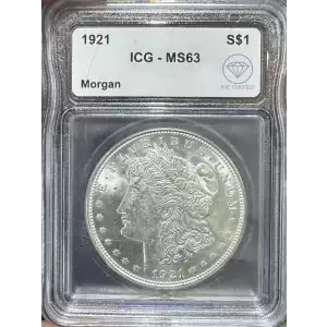 1921 Morgan Dollar ICG MS63 IDC Verified