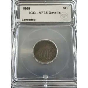 Nickel Five Cent Pieces-Shield 1866-1883