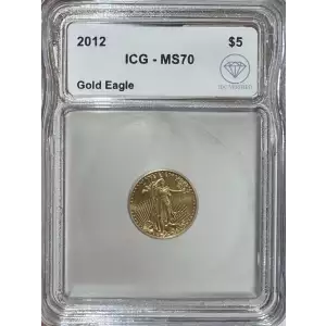 2012 $5 American Gold Eagle ICG MS70 IDC Verified