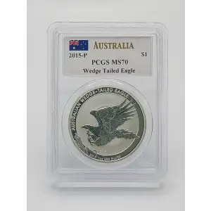 2015-P 1 oz Australia Wedge-Tailed Eagle Coin PCGS MS70 Mercanti Signed.