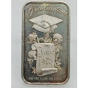 1973 June Graduation 1 oz Silver Bar VINTAGE (2)