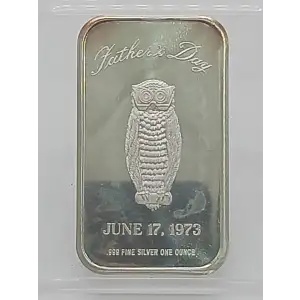 1973 Fathersday Day 1 oz Silver Bar Madison Mint VINTAGE