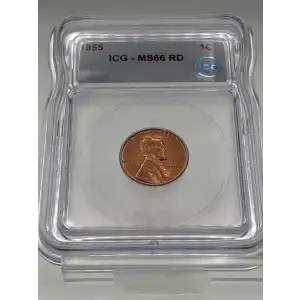 1955 Lincoln Cent (Wheat Reverse) ICG MS66 Red
