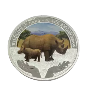 2012 Tuvalu 1 oz Silver Black Rhinoceros Proof (2)