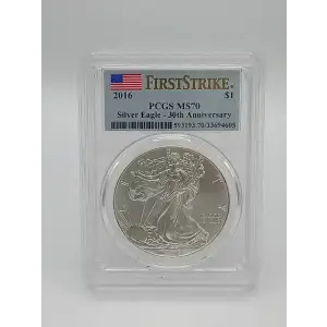 2016 American Silver Eagle PCGS MS70 First Strike 30th Anniversary (2)