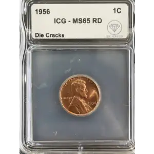 1956 Lincoln Wheat Cent ICG MS65 Red Die Cracks IDC Verified (2)