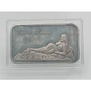 1973 Sailor's Dreams Mermaid 1 oz Silver Bar VINTAGE Mother-Lode Mint