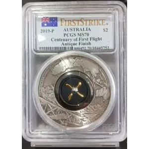 2oz 9999 Silver $2 Austrlia Coin. Centenary Of First Flight. England to Australia.