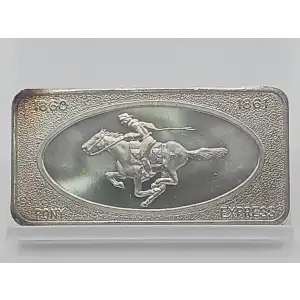 Pony Express 1 oz Silver Bar VINTAGE Patrick San Francisco Mint