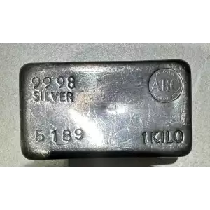 Vintage 1 Kilo Australian Bullion Co (ABC) Silver Bar