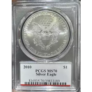 2010 American Silver Eagle PCGS MS70 Jim Peed Signed