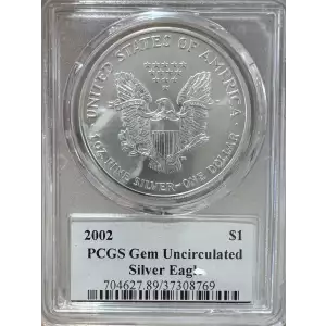 2002 $1 Silver Eagle Mercanti Flag Signature