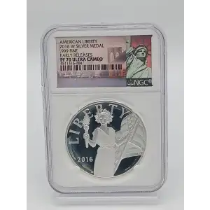 2016-W American Liberty 1 oz Silver Medal NGC PF70 UC ER Statue of Liberty label (2)