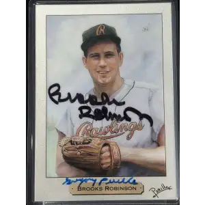 Brooks Robinson Rawlings Series Card #2 Silver 1oz Card Signed by G. Perillo and B. Robinson (2)