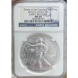 2012 (S) American Silver Eagle NGC MS69 Early Releases