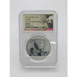 2016 China S10Y Panda NGC MS69 1 of First 30,000 Struck First Releases