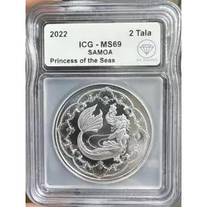2022 Samoa Silver Princess of the Seas Mermaid ICG MS69 IDC Verified