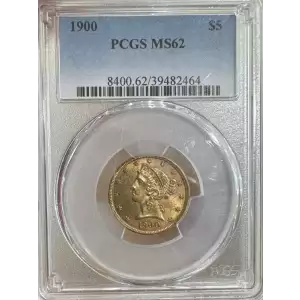 1900 $5 Gold Liberty Head PCGS MS62 (2)