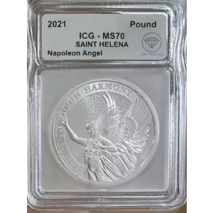 2021 Saint Helena 1 oz Silver Queen's Virtues Victory MS70 IDC Verified