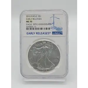 2016 American Silver Eagle NGC MS70 Early Releases 30th Anniv.
