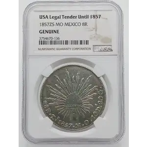 USA Legal Tender Until 1857- 1855-MO GF Mexico 8R NGC Genuine [DUPLICATE for #564597]