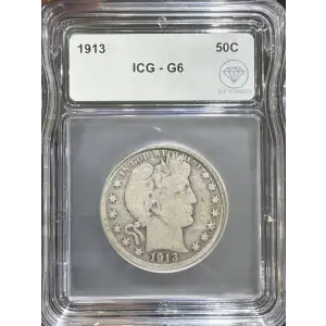 1913 Barber Half Dollar ICG G-6 IDC Verified