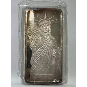 10 oz Silver Engelhard Bar Statue of Liberty MTB Toned (2)