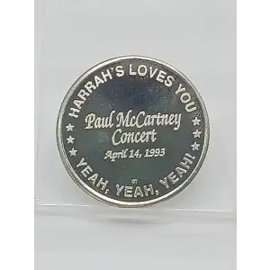 1993 Harrah's Las Vegas 1 oz Silver round Paul McCartney Concert VINTAGE