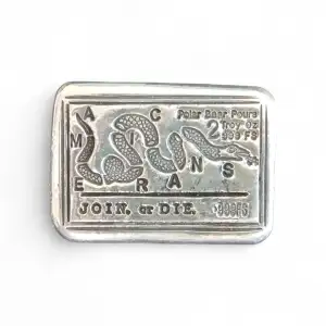 2oz Silver Bar “Join, Or Die” / Polar Bear Pours Americans (2)