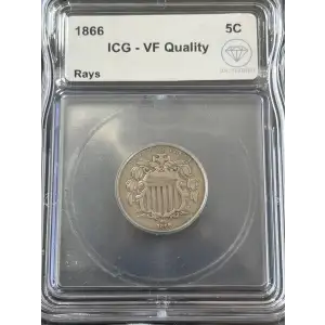 Nickel Five Cent Pieces-Shield 1866-1883