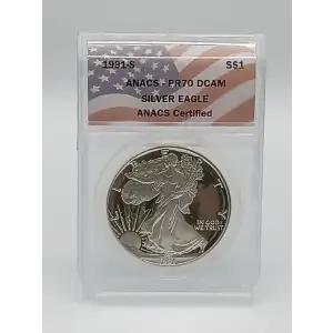 1991-S American Silver Eagle ANACS PR70 DCAM