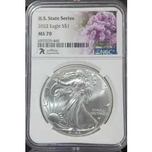2022 Silver Eagle NGC MS-70 Eagle Landing T-2 New Hampshire U.S. State Series