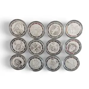 2021 Tokelau 12oz Silver $5 Zodiac Series: Full Set (10)