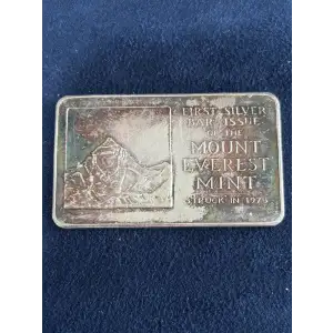 1973 First Silver Bar Issue of Mount Everest Mint 1 oz Silver Vintage Bar