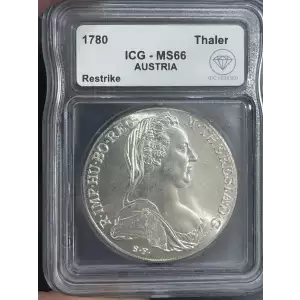 1780 Austria Thaler ICG MS66 Restrike IDC Verified