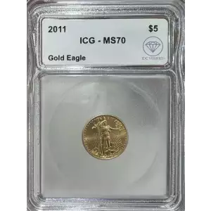 2011 $5 American Gold Eagle ICG MS70 IDC Verified