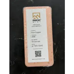 10 oz Copper Bar (Designs Vary)