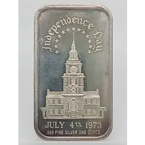 1973 Independence Day 4th Of July 1 oz Silver Bar Madison Mint VINTAGE (2)