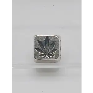 1 oz Silver Hemp Leaf Stamped Cube MK BARZ